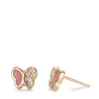 Ohrstecker 375/9 K Gelbgold Zirkonia 10 Steine lackiert Schmetterling Ø6 mm-601356