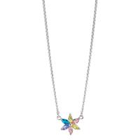 Collier Silber Zirkonia 6 Steine Blume 36-38 cm verstellbar-601476