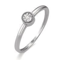 Solitär Ring 750/18 K Weissgold Diamant 0.015 ct, w-si Ø4.5 mm-601603