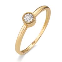Solitär Ring 750/18 K Gelbgold Diamant 0.015 ct, w-si Ø4.5 mm-601604