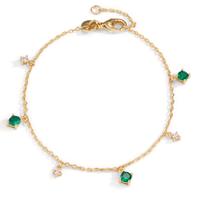 Armband Bronze Zirkonia grün, 6 Steine vergoldet 16-18 cm verstellbar-602359