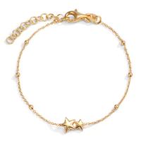 Armband Silber gelb vergoldet Stern 16-19 cm verstellbar-602458