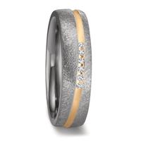 Partnerring 999 Tantal, 750/18 K Gelbgold Diamant 0.07 ct, 7 Steine, w-si-603081