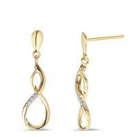 Ohrhänger 585/14 K Gelbgold Diamant 0.02 ct, w-si Infinity