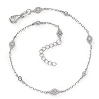 Fusskettchen Silber Zirkonia 57 Steine rhodiniert 22.5-25.5 cm verstellbar-603164