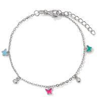 Armband Silber Zirkonia 2 Steine rhodiniert Schmetterling 16-19 cm verstellbar-603218