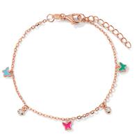 Armband Silber Zirkonia 2 Steine rosé vergoldet Schmetterling 16-19 cm verstellbar-603219