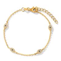Armband Silber Zirkonia gelb vergoldet 16-19 cm verstellbar-603229