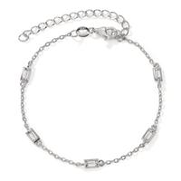 Armband Silber Zirkonia 5 Steine rhodiniert 15.5-20.5 cm verstellbar-603230