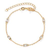 Armband Silber Zirkonia 5 Steine gelb vergoldet 15.5-20.5 cm verstellbar-603232