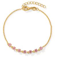 Armband Silber Zirkonia 7 Steine gelb vergoldet 16-19 cm verstellbar-603238