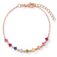 Armband Silber Zirkonia 9 Steine rosé vergoldet 16-19 cm verstellbar-603246