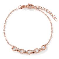 Armband Silber Zirkonia 16 Steine rosé vergoldet 16-19 cm verstellbar-603252