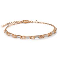 Armband Silber Zirkonia 16 Steine rosé vergoldet 15.5-18.5 cm verstellbar-603255