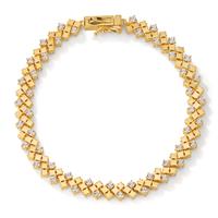 Armband Silber Zirkonia gelb vergoldet 18.5 cm-603262