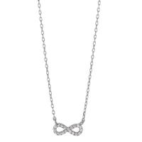 Collier Silber Zirkonia 19 Steine rhodiniert Infinity 40-45 cm verstellbar