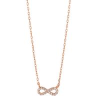 Collier Silber Zirkonia 19 Steine rosé vergoldet Infinity 40-45 cm verstellbar
