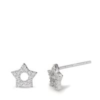 Ohrstecker Silber Zirkonia weiss rhodiniert Stern Ø7 mm-603453