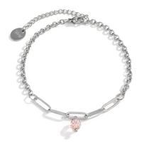Armband Edelstahl Zirkonia rosa 19-23.5 cm verstellbar-603753