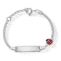 Gravurarmband Silber lackiert Marienkäfer 12-14 cm verstellbar-603761