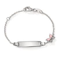 Gravurarmband Silber Zirkonia 2 Steine rhodiniert Schmetterling 12-14 cm verstellbar-603763