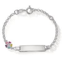 Gravurarmband Silber Zirkonia lackiert Blume 12-14 cm verstellbar-603764