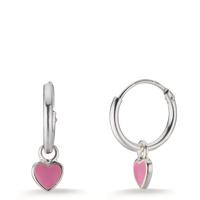 Creolen mit Einhänger Silber lackiert Herz-603769