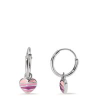 Creolen mit Einhänger Silber rhodiniert Herz Ø8.5 mm-603770
