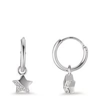 Creolen mit Einhänger Silber Zirkonia 12 Steine Stern Ø5.5 mm-603779