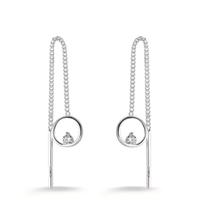 Durchziehohrhänger Silber Zirkonia 2 Steine Ø7 mm-603787