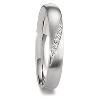 Partnerring 950 Platin Diamant 0.072 ct, 7 Steine, w-si-603834