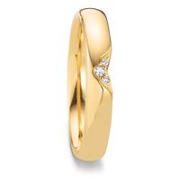 Partnerring 750/18 K Gelbgold Diamant 0.025 ct, 3 Steine, tw-vsi-604019
