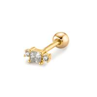 Piercing Silber Zirkonia 3 Steine gelb vergoldet-604059