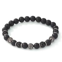 Armband Edelstahl Onyx patiniert 19 cm Ø8 mm-604062