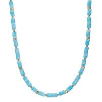 Collier Edelstahl Amazonit gelb IP beschichtet 43-46 cm verstellbar-604111