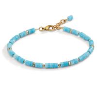 Armband Edelstahl Amazonit gelb IP beschichtet 20-22 cm verstellbar-604112