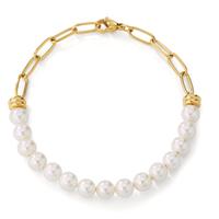 Armband Edelstahl gelb IP beschichtet shining Pearls 15-18.5 cm verstellbar-604158