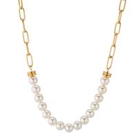 Collier Edelstahl gelb IP beschichtet shining Pearls 45-50 cm verstellbar-604159