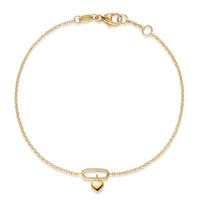 Armband 750/18 K Gelbgold Herz 17-18 cm verstellbar-604162