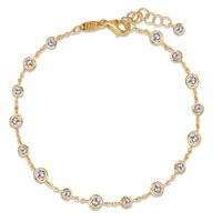 Armband 750/18 K Gelbgold Zirkonia 17 Steine 17-19 cm verstellbar-604223