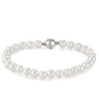 Armband Silber rhodiniert Süsswasserzuchtperlen weiss 6-7 mm 21 cm-604262