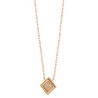 Collier Bronze Zirkonia 9 Steine vergoldet 40-45 cm verstellbar-604346