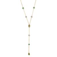 Collier Bronze Aventurin Zirkonia vergoldet 40-45 cm verstellbar-604349