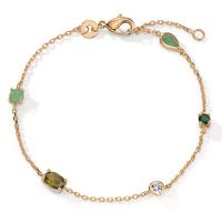 Armband Bronze Aventurin Zirkonia vergoldet 16-18 cm verstellbar-604351