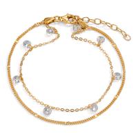 Armband Silber Zirkonia 8 Steine gelb vergoldet 17-20 cm verstellbar-604862