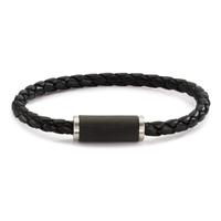 Armband Edelstahl, Carbon, Leder 20 cm Ø5 mm-604880