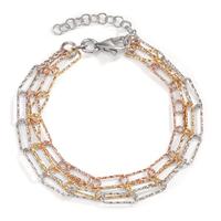 Armband Silber tricolor 15.5-18.5 cm verstellbar-605114