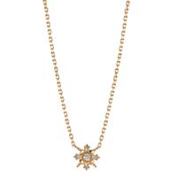 Collier Bronze Zirkonia 5 Steine Schneeflocke 40-45 cm verstellbar-605178