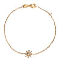 Armband Bronze Zirkonia 5 Steine Schneeflocke 16-18 cm verstellbar-605179