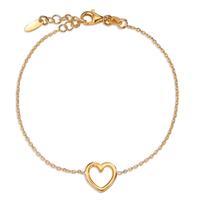 Armband Silber gelb vergoldet Herz 17-19 cm verstellbar-605294